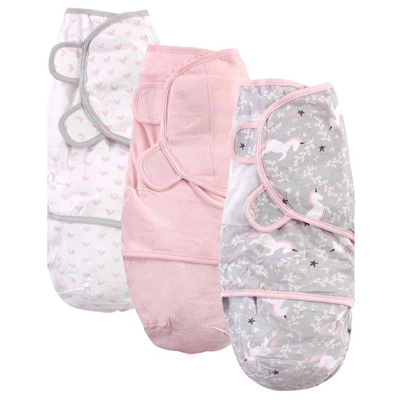 Baby Girls Cotton Swaddle Wrap Gray Unicorn